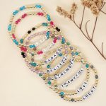 Bohemian Square Letter Bead Bracelet