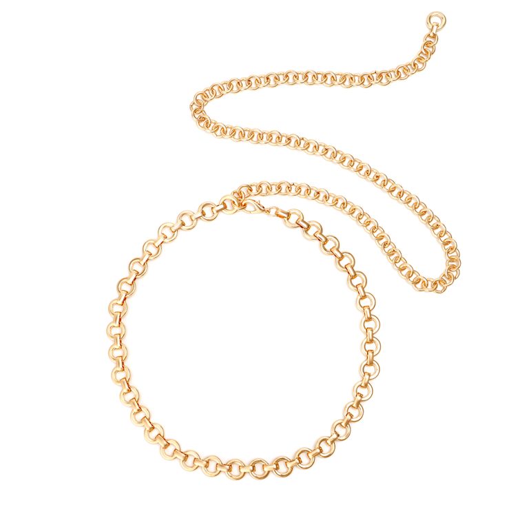 Gold plated circle waist chain